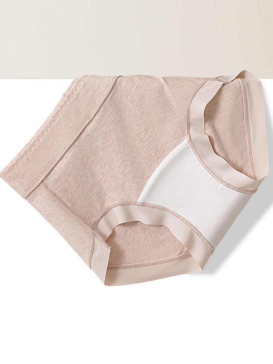 5 Pieces Women High Waist Pure Color Cotton Underwear