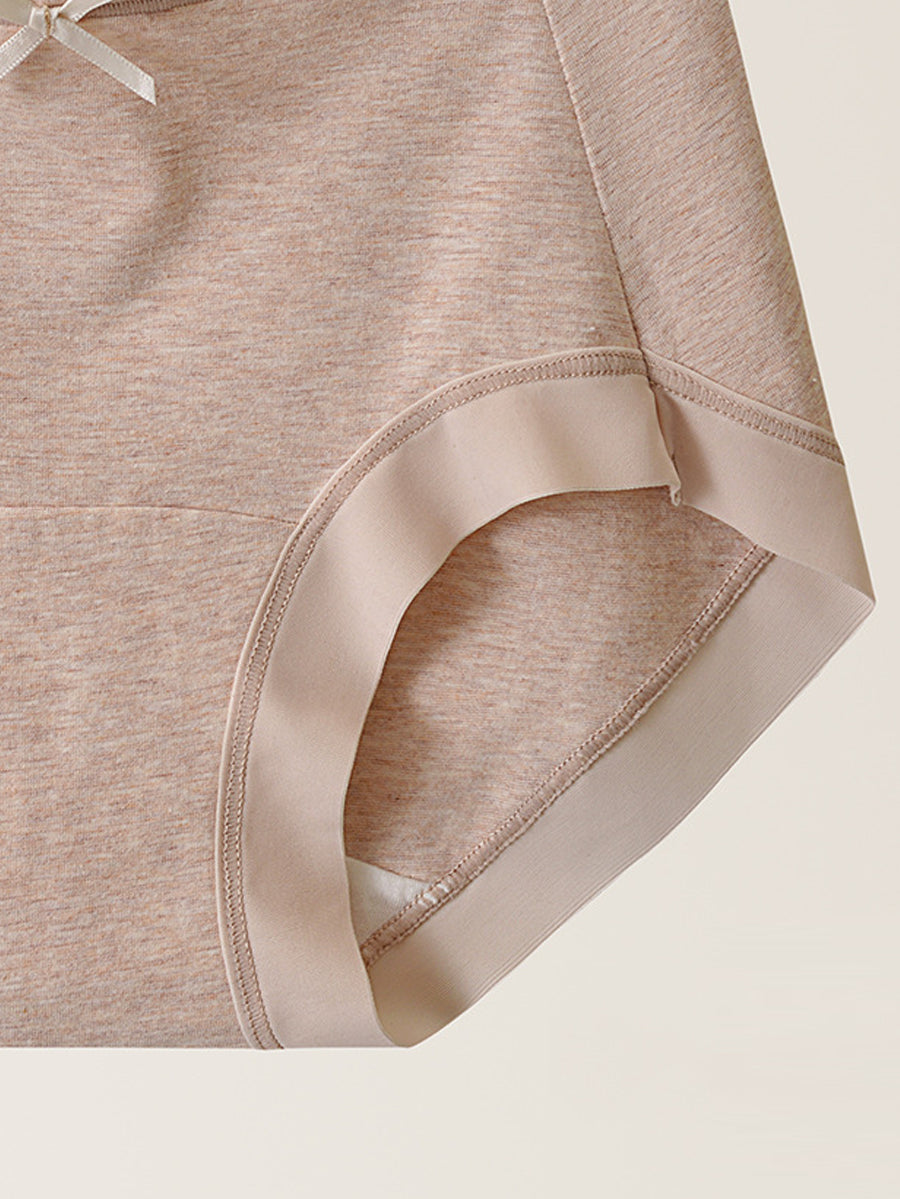 5 Pieces Women High Waist Pure Color Cotton Underwear