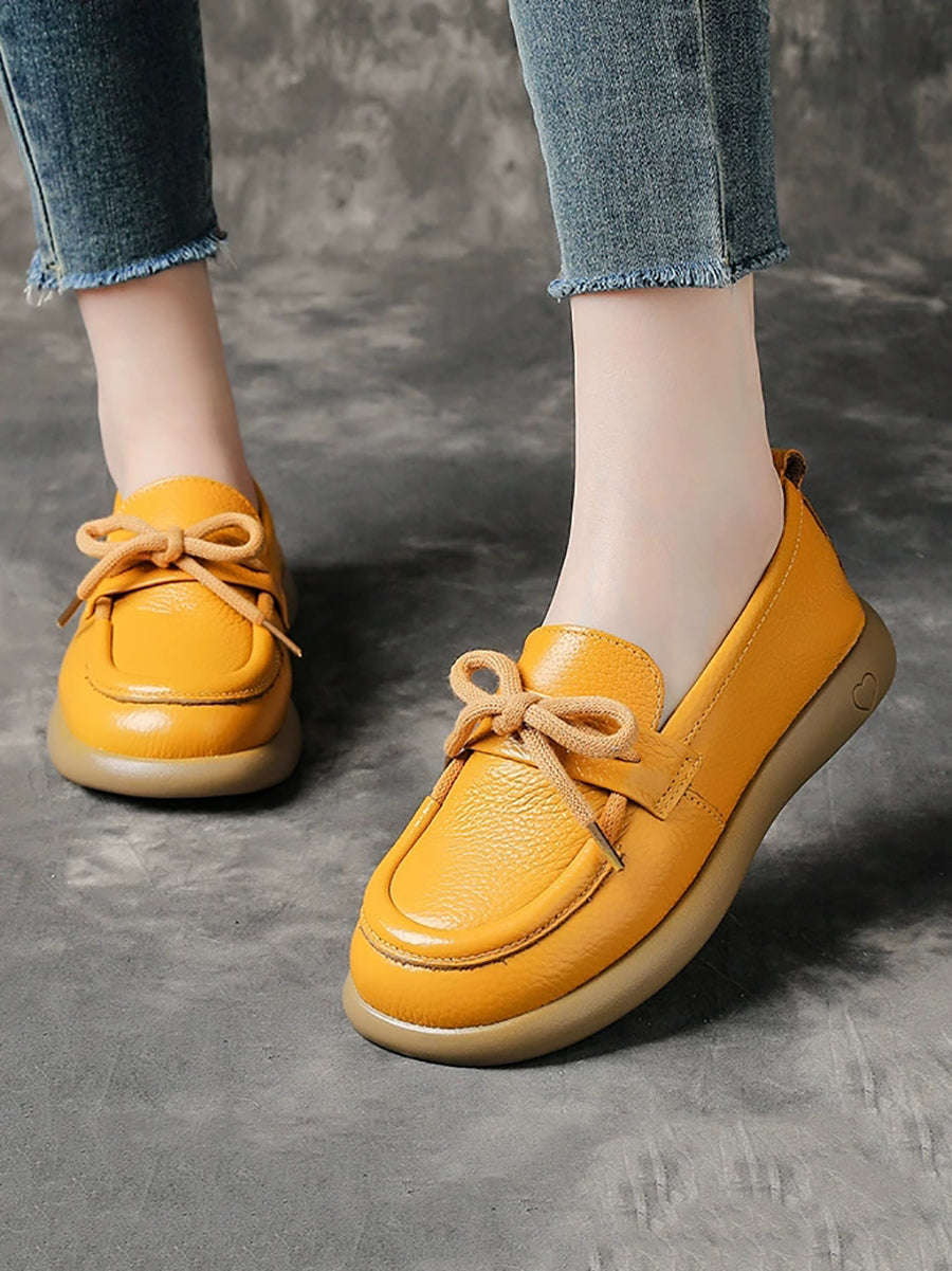 Women Vintage Genuine Leather Soft Flat Shoes