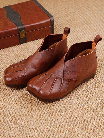 Women Autumn Soft Leather Spliced Shoes