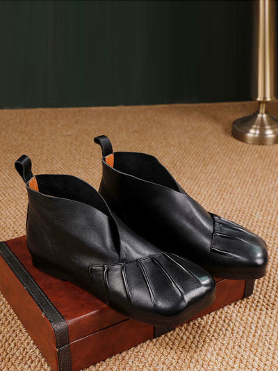 Women Autumn Soft Leather Spliced Shoes