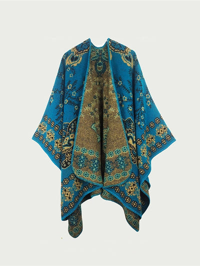 Women Ethnic Autumn Print Warm Shawl