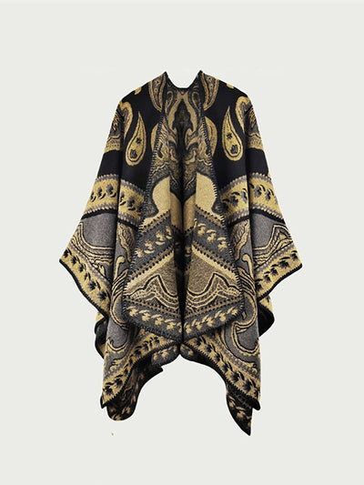 Women Ethnic Autumn Print Warm Shawl