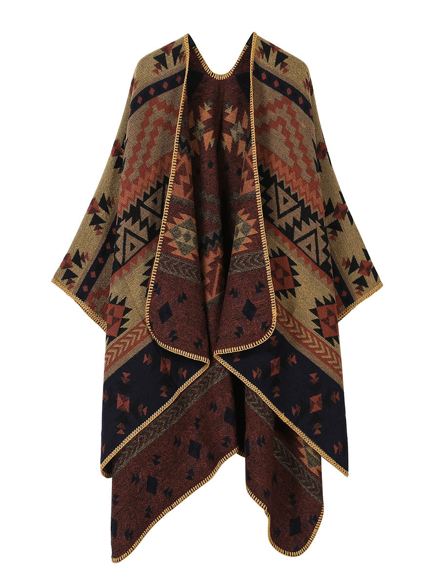 Women Vintage Geometric Warm Travel Shawl