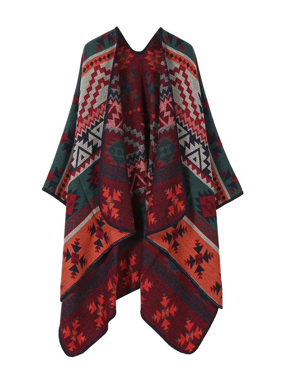 Women Vintage Geometric Warm Travel Shawl