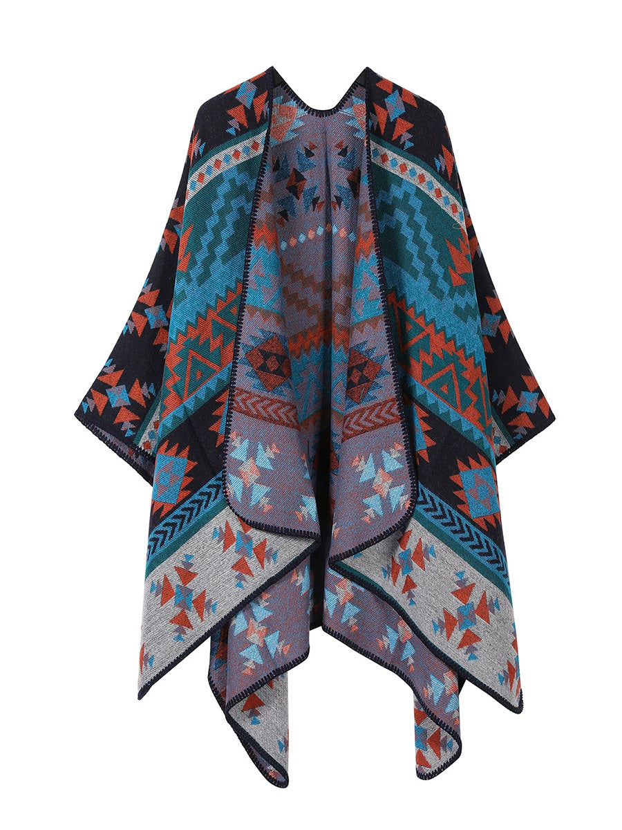 Women Vintage Geometric Warm Travel Shawl