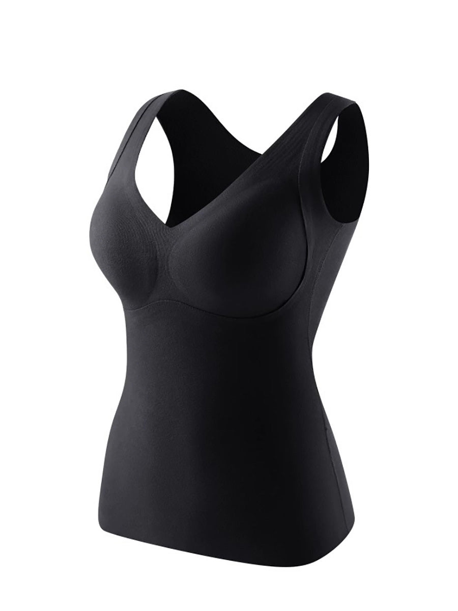 Women Autumn Casual Pure Color V-Neck Base Vest