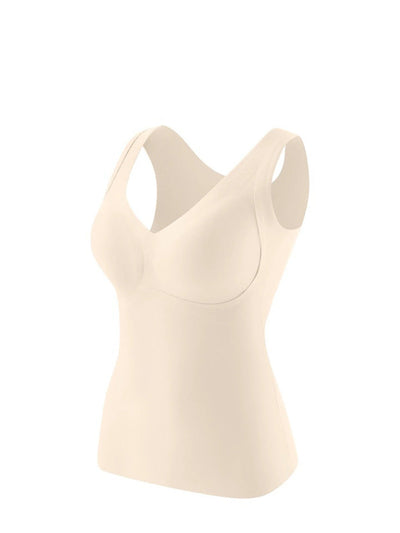 Women Autumn Casual Pure Color V-Neck Base Vest