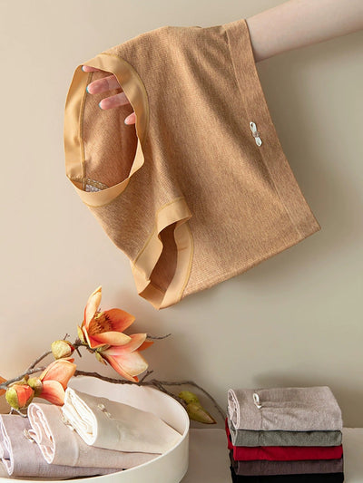 6 Pieces Women Pure Color High Waist Knitted Underwear