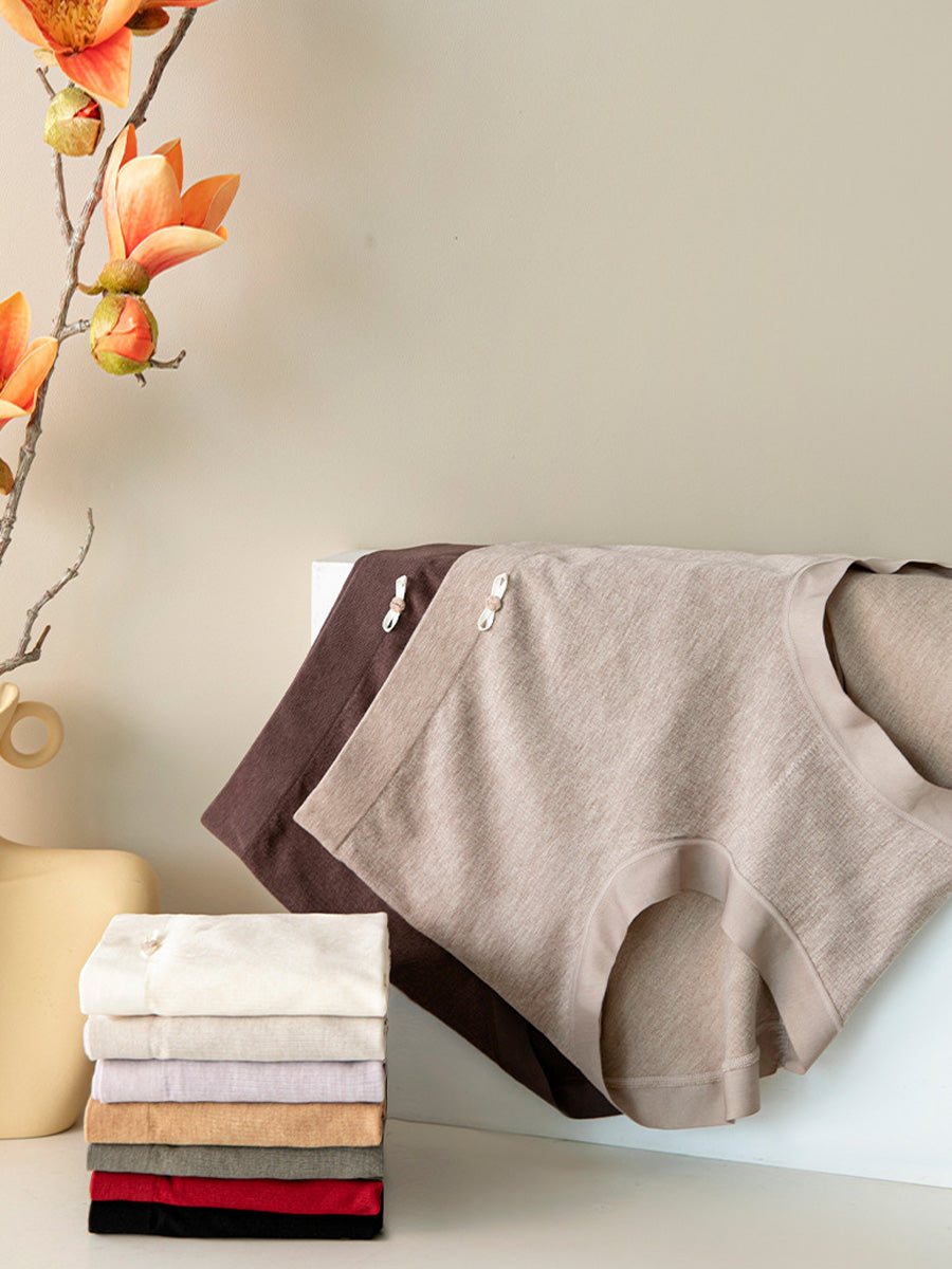 6 Pieces Women Pure Color High Waist Knitted Underwear