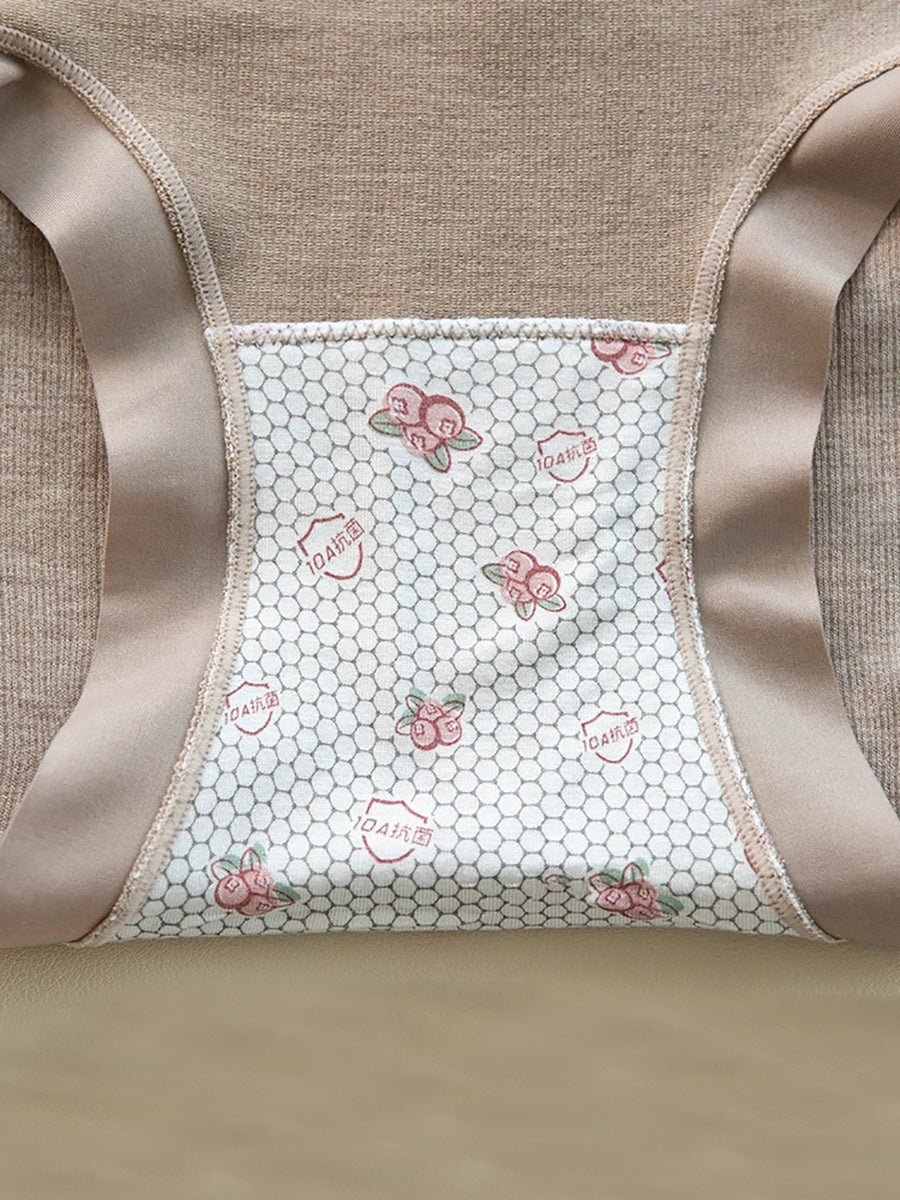 6 Pieces Women Pure Color High Waist Knitted Underwear