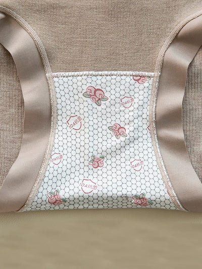 6 Pieces Women Pure Color High Waist Knitted Underwear