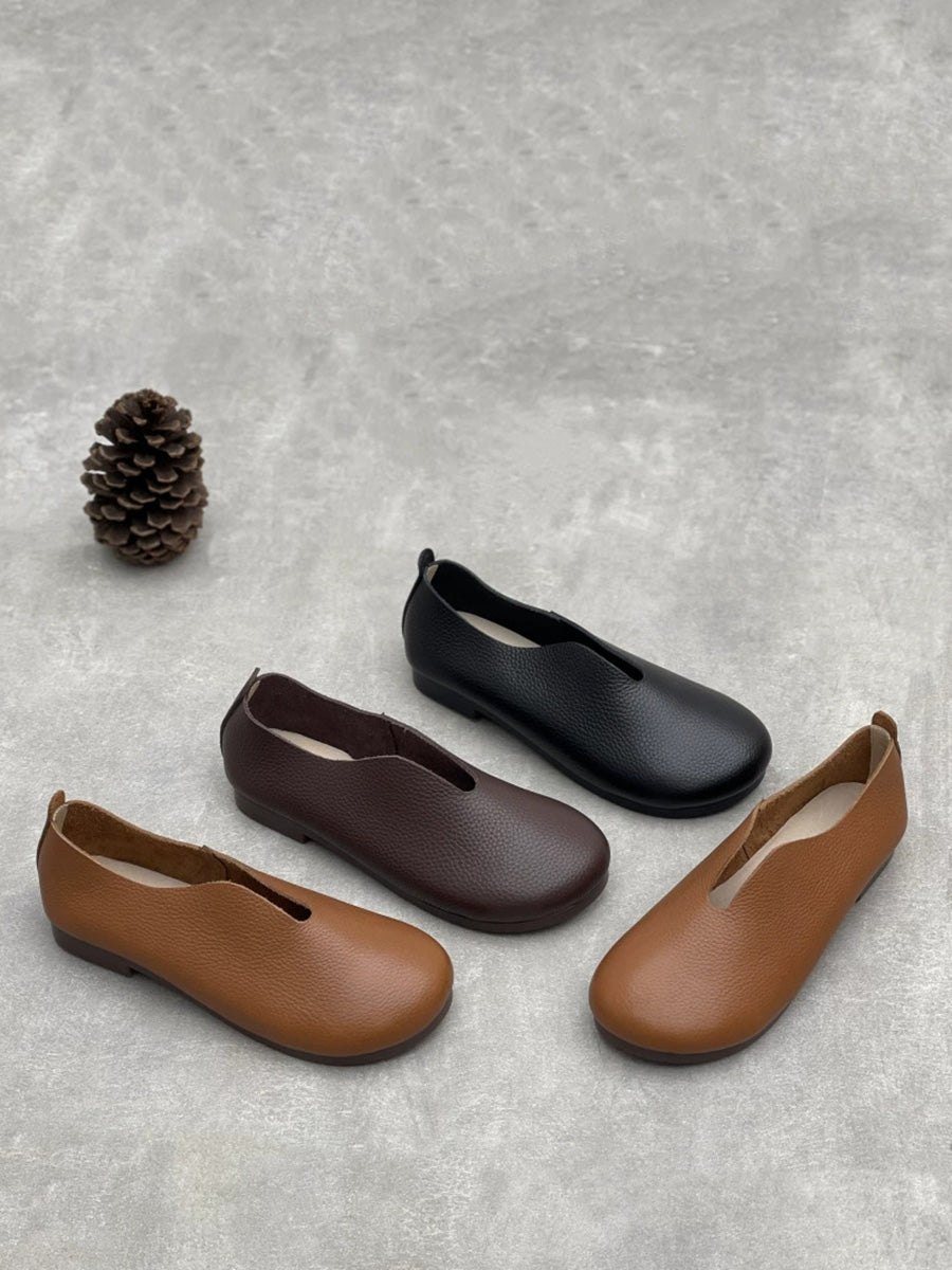 Women Casual Soft Leather Low Heel Shoes