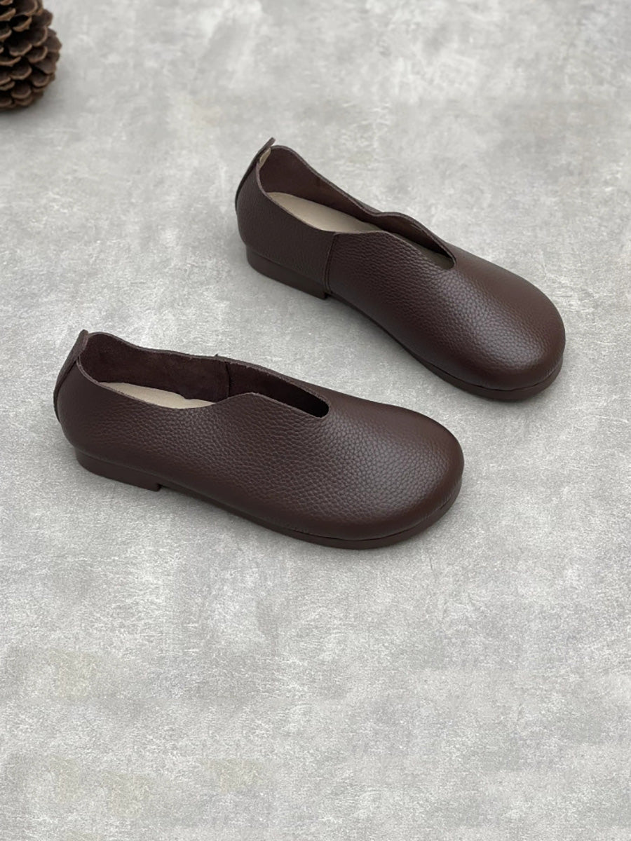 Women Casual Soft Leather Low Heel Shoes