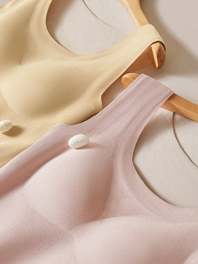 Women Autumn Warm Pure Color U-Neck Base Vest