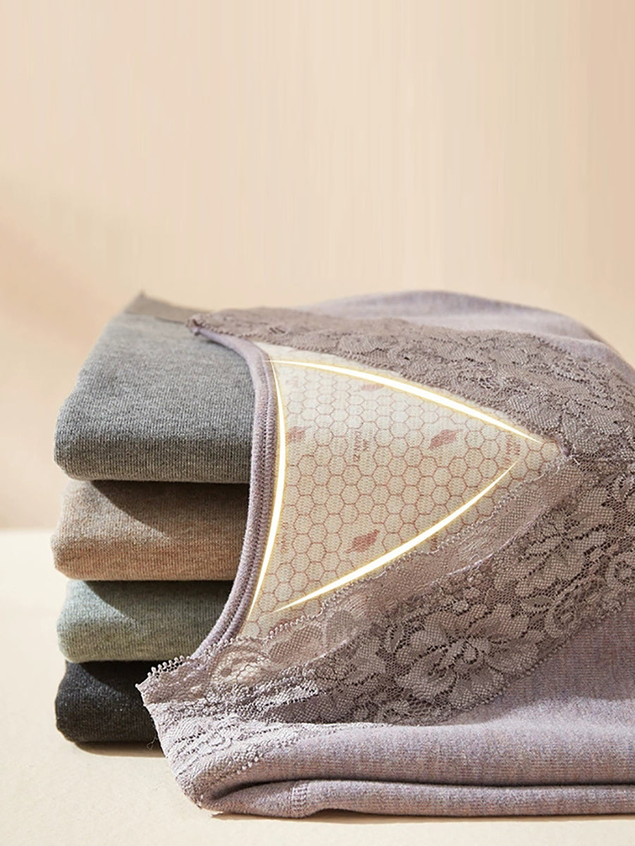 Women Autumn Casual Pure Color V-Neck Base Suits