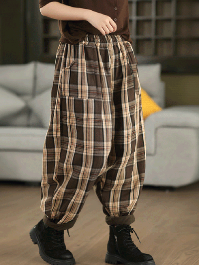 Women Autumn Dual-side Wearring 100%Linen Harem Pants