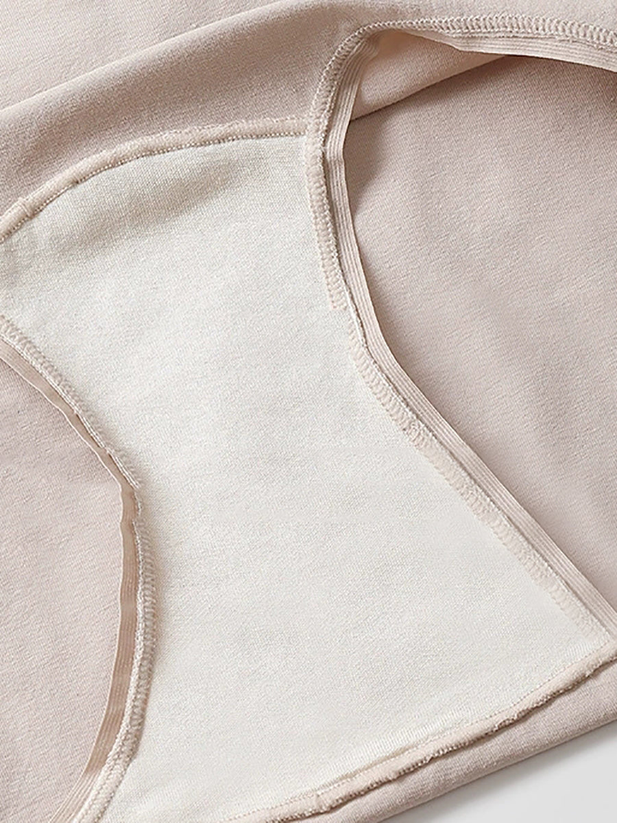 7 Pieces Women Casual Pure Color Hgh Wiast Underwear