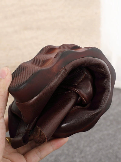 Women Casual Soft Genuine Leather Flat Ankle Boots