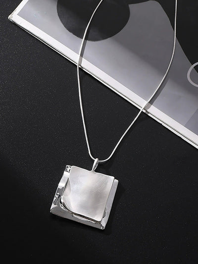 Fashion Square Alloy Long Pandent Necklace