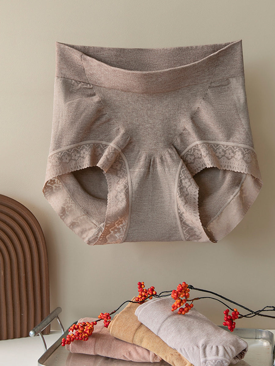 5 Pieces Women Casual High Waist Lace Underwear