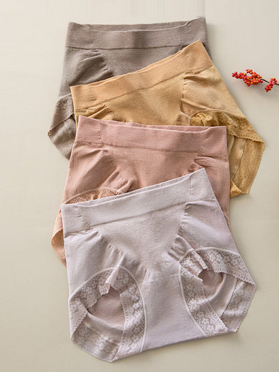 5 Pieces Women Casual High Waist Lace Underwear