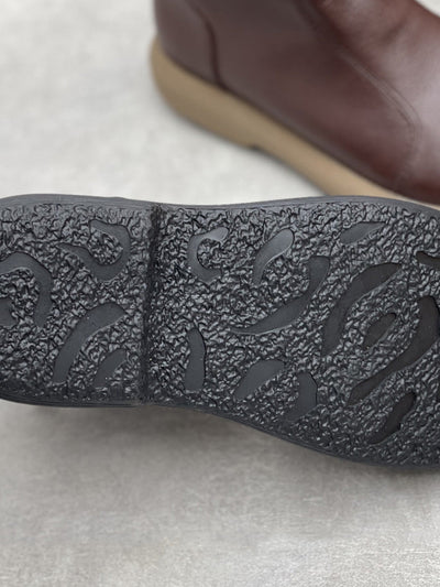 Women Winter Soft Leather Pure Color Flat Ankle Boots