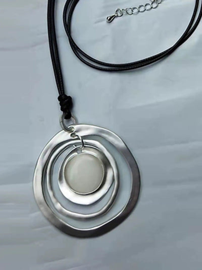 Fashion Matte Alloy Geometric Sweater Necklace