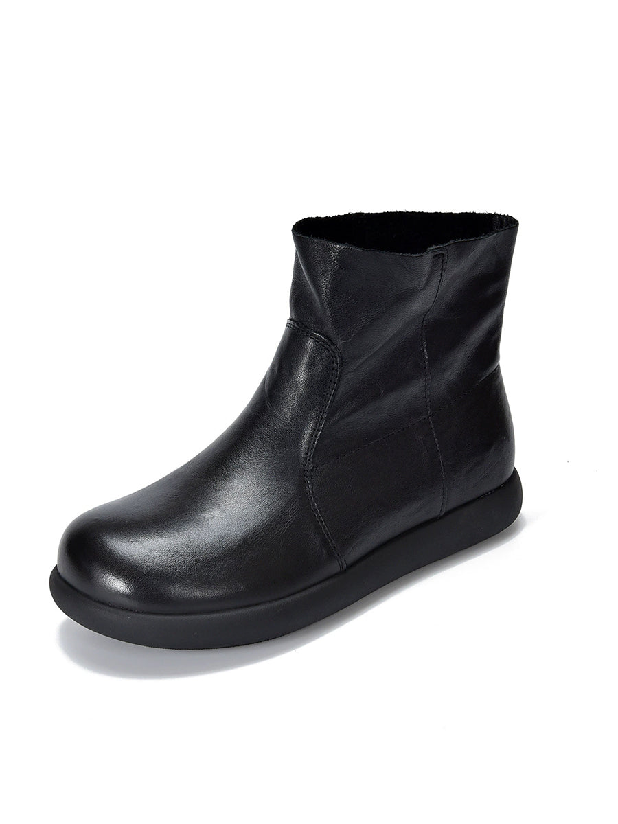 Women Vintage Genuine Leather Soft Ankle Boots