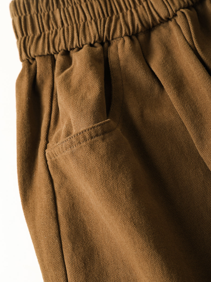 Women Autumn Casual Pure Color 100%Cotton Wide-leg Pants