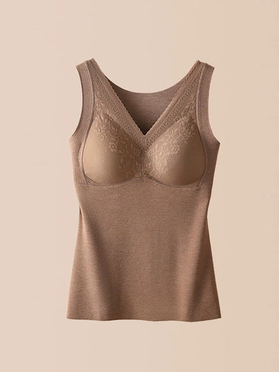 Women Autumn Warm Pure Color V-Neck Base Vest