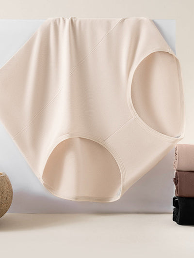 6 Pieces Women Winter Pure Color High Waist Underwear