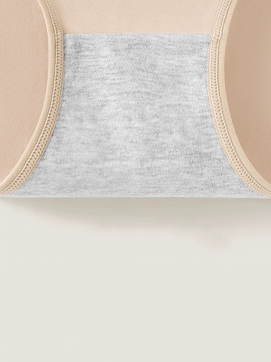 6 Pieces Women Winter Pure Color High Waist Underwear