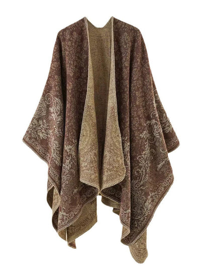 Women Vintage Autumn Print Warm Shawl