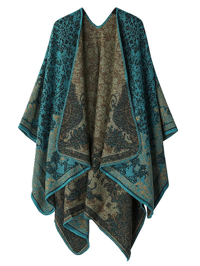 Women Vintage Autumn Print Warm Shawl
