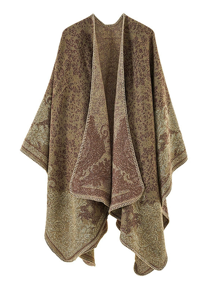 Women Vintage Autumn Print Warm Shawl