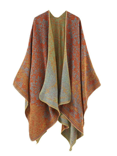 Women Vintage Autumn Print Warm Shawl