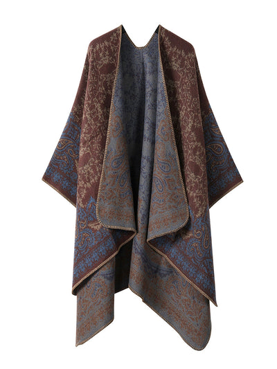 Women Vintage Autumn Print Warm Shawl