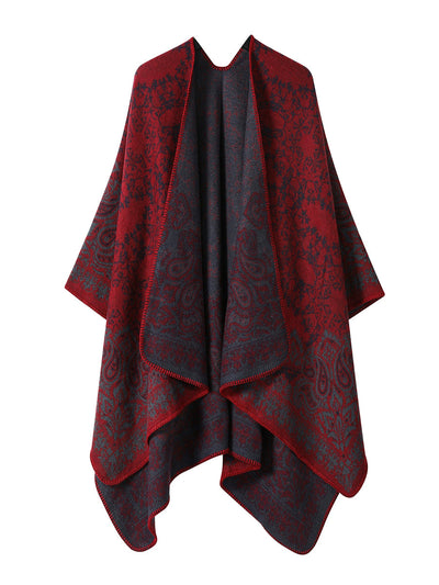 Women Vintage Autumn Print Warm Shawl
