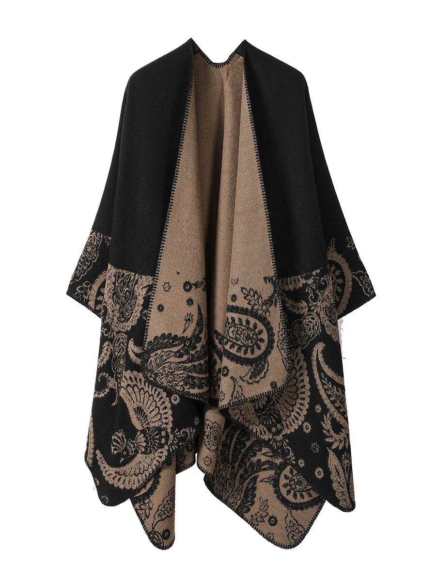 Women Vintage Autumn Print Warm Shawl