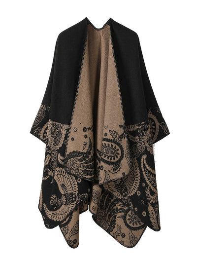 Women Vintage Autumn Print Warm Shawl