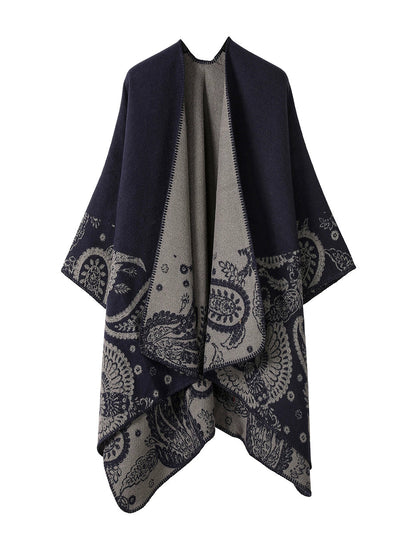 Women Vintage Autumn Print Warm Shawl