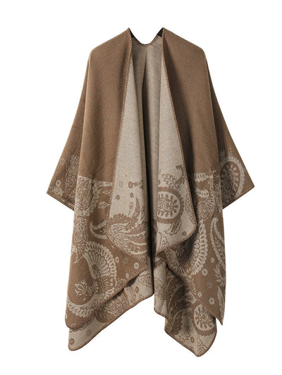 Women Vintage Autumn Print Warm Shawl