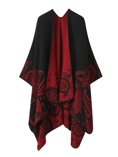 Women Vintage Autumn Print Warm Shawl