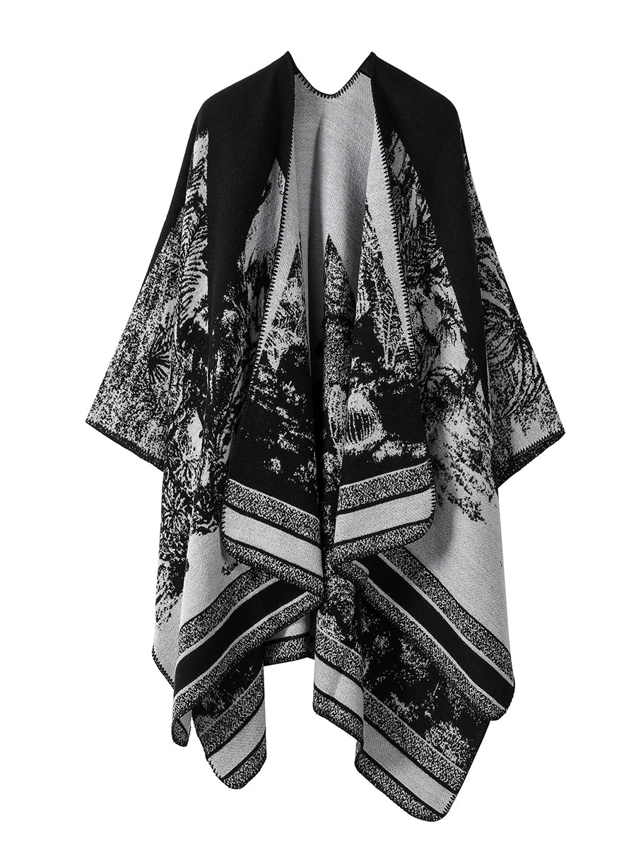 Women Vintage Autumn Print Warm Shawl