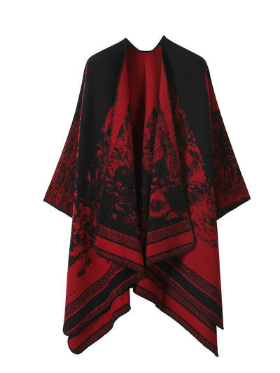 Women Vintage Autumn Print Warm Shawl