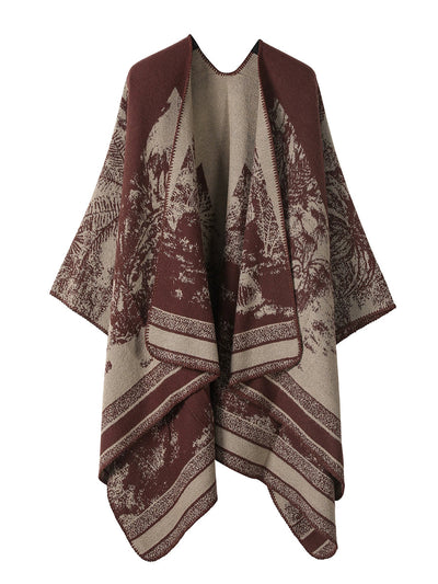 Women Vintage Autumn Print Warm Shawl