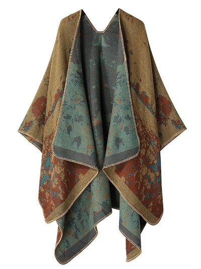 Women Vintage Autumn Print Warm Shawl
