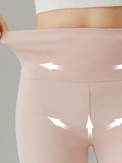 Women Autumn Warm Pure Color High Waist Leggings