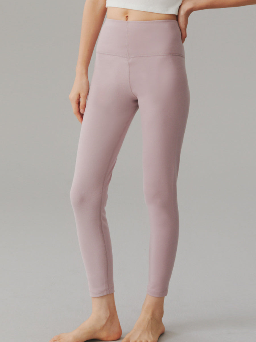 Women Autumn Warm Pure Color High Waist Leggings